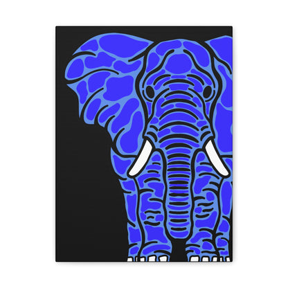 Neon Blue Elephant Canvas Print