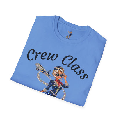 Crew Class T-Shirt — Retro Flight Attendant Graphic Tee