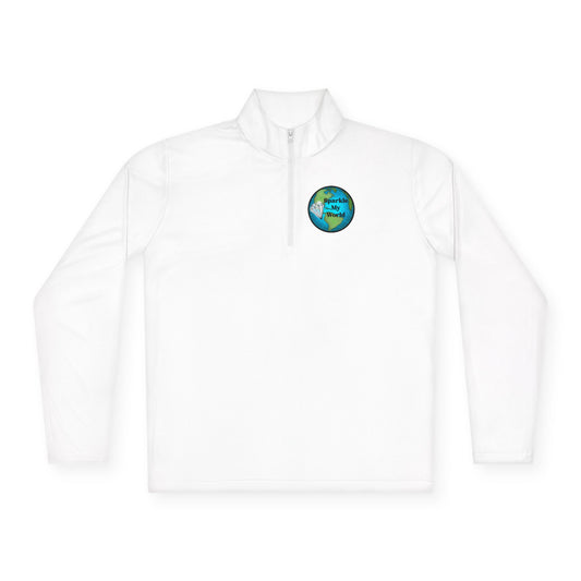 Sparkle My World Quarter-Zip Pullover — Earth Graphic Diamond Logo