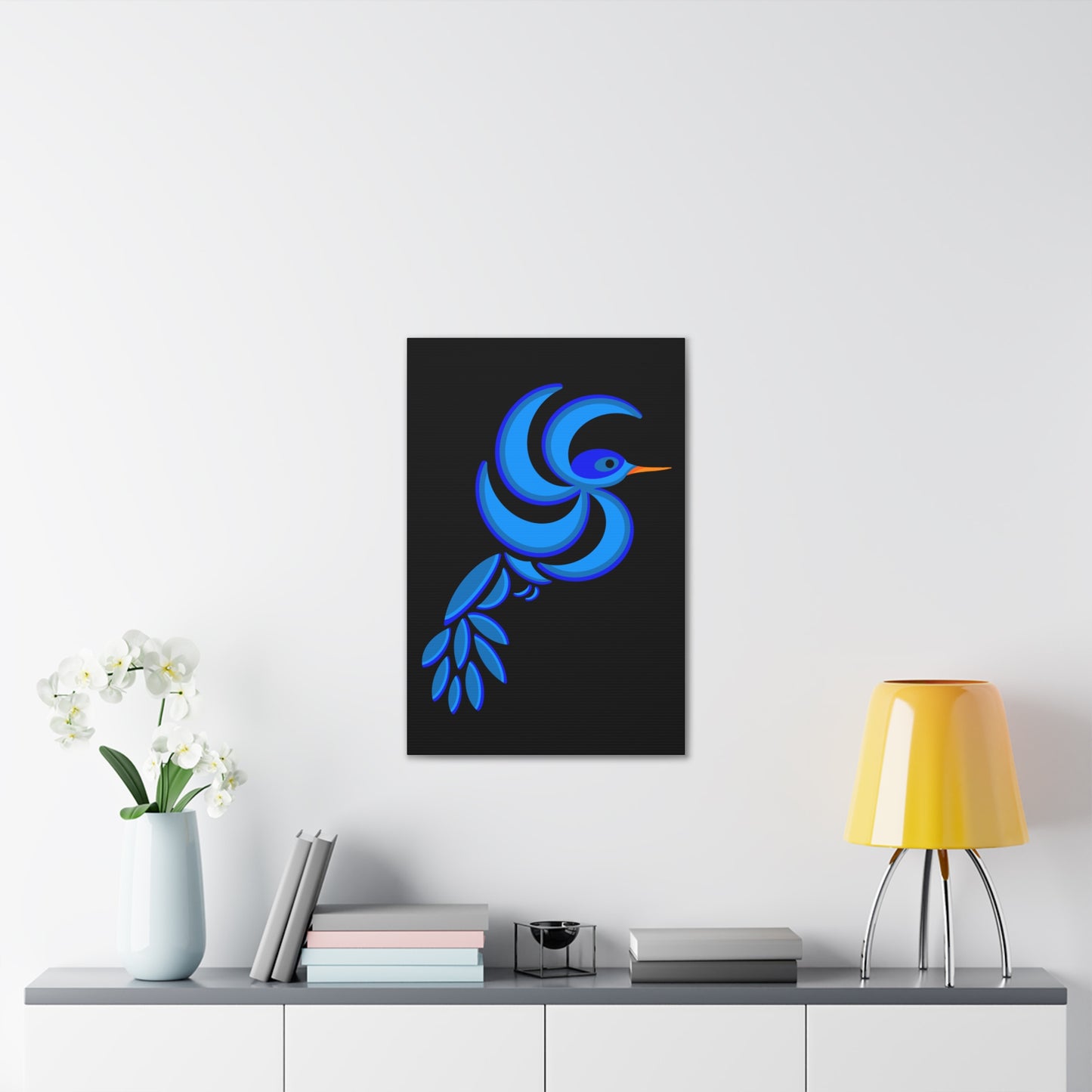 Bold Blue Hummingbird Canvas Print