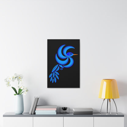 Bold Blue Hummingbird Canvas Print