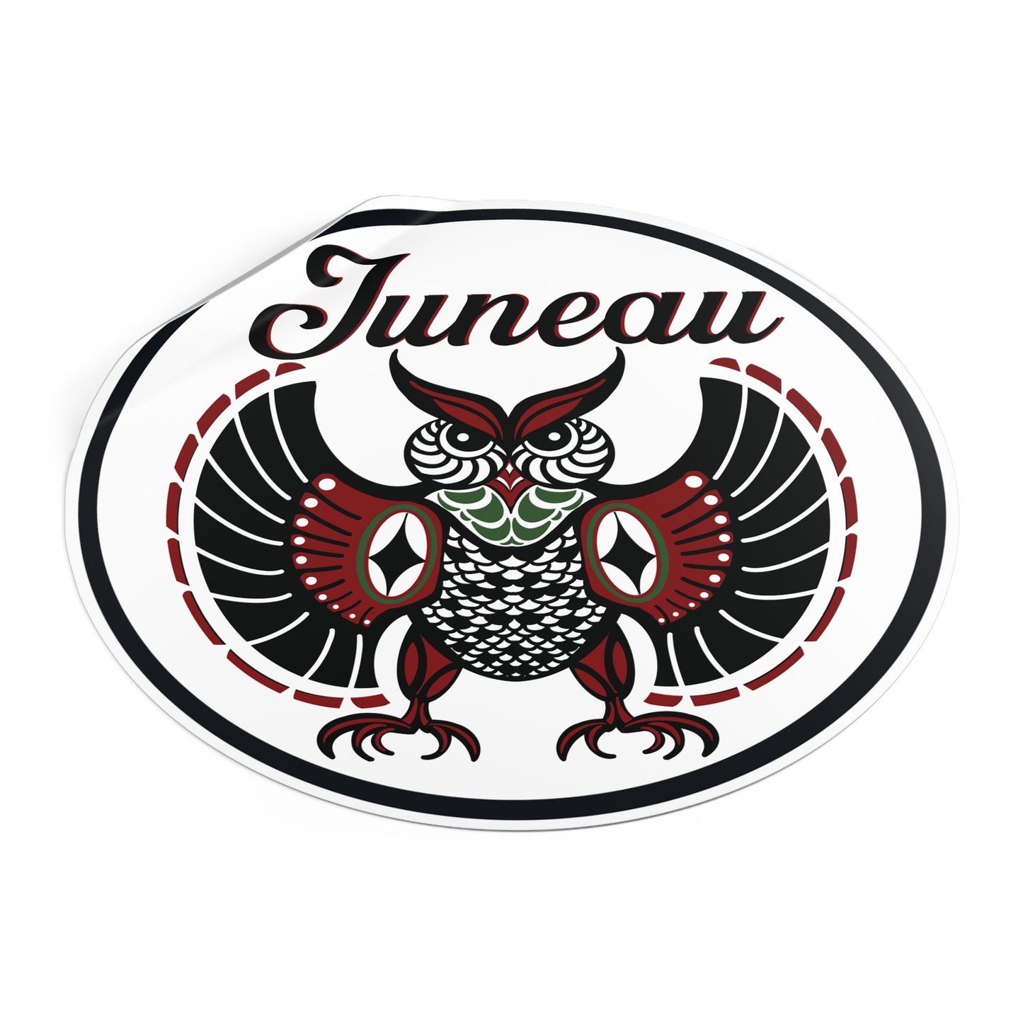 Juneau Owl Round Vinyl Stickers