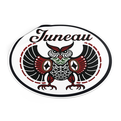 Juneau Owl Round Vinyl Stickers