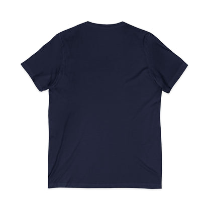 Travel Ghost V-Neck Tee — Cute Flight Attendant Ghost with Luggage Graphic