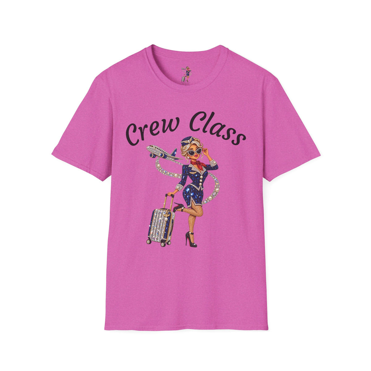 Crew Class T-Shirt — Retro Flight Attendant Graphic Tee