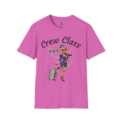 Crew Class T-Shirt — Retro Flight Attendant Graphic Tee