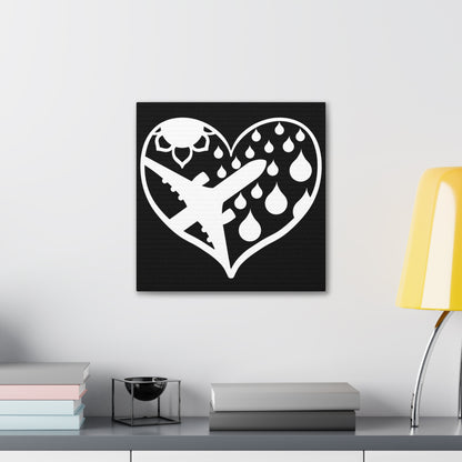 Airplane Heart with rain and sun images