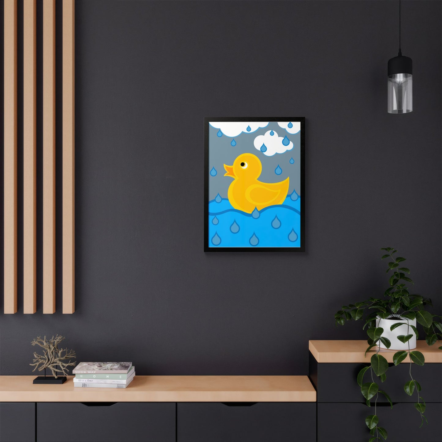 Rubber Duck Framed Poster — Colorful Nursery Wall Art
