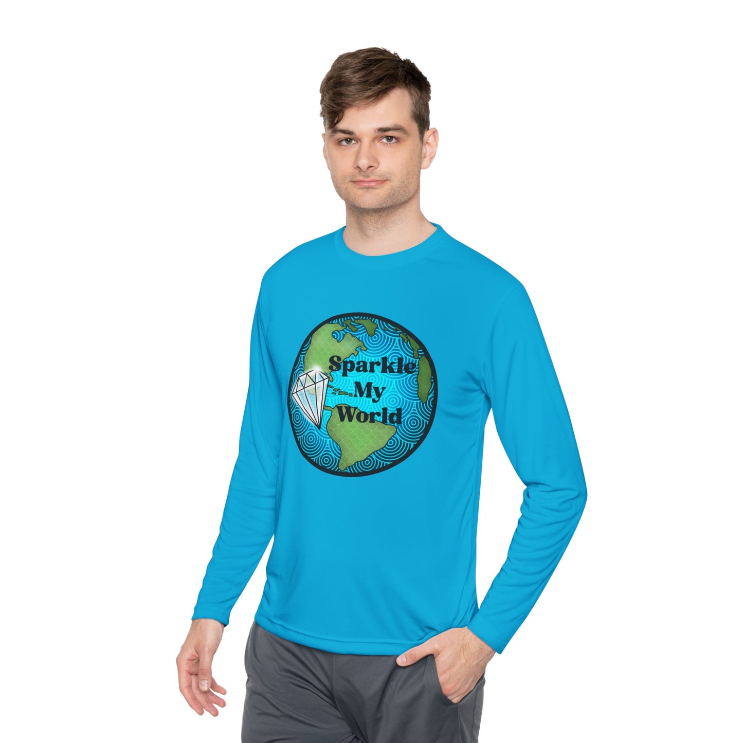 Sparkle My World Unisex Long Sleeve Tee, Gift for Travelers, Eco-Friendly Apparel, Positive Vibes Shirt, Travel Enthusiast Top