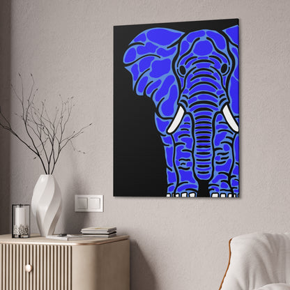 Neon Blue Elephant Canvas Print