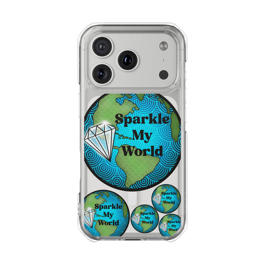 Sparkle My World Clear Magnetic Phone Case
