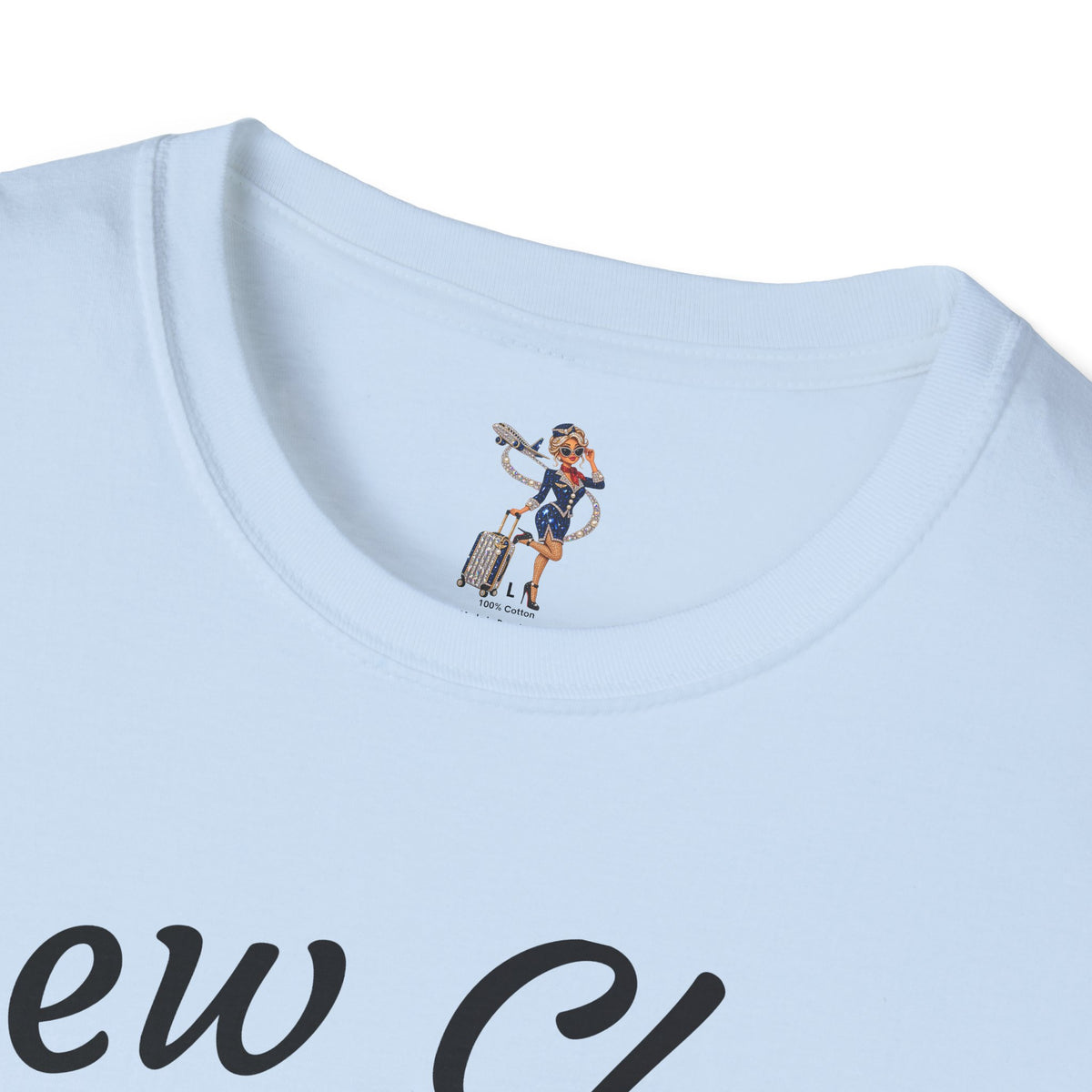 Crew Class T-Shirt — Retro Flight Attendant Graphic Tee