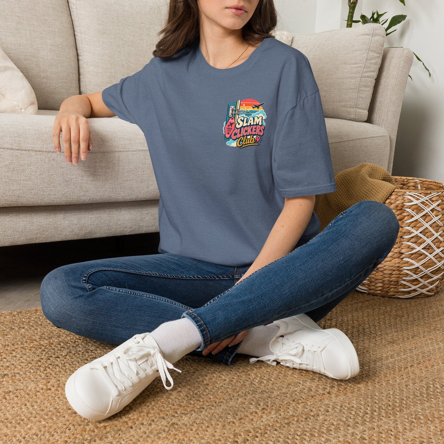 Slam Clickers Club T-Shirt | Retro Surf Neon Logo