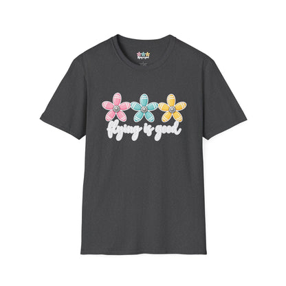 Flying Is Good Floral T-Shirt — Cute Retro Propeller Flowers Tee