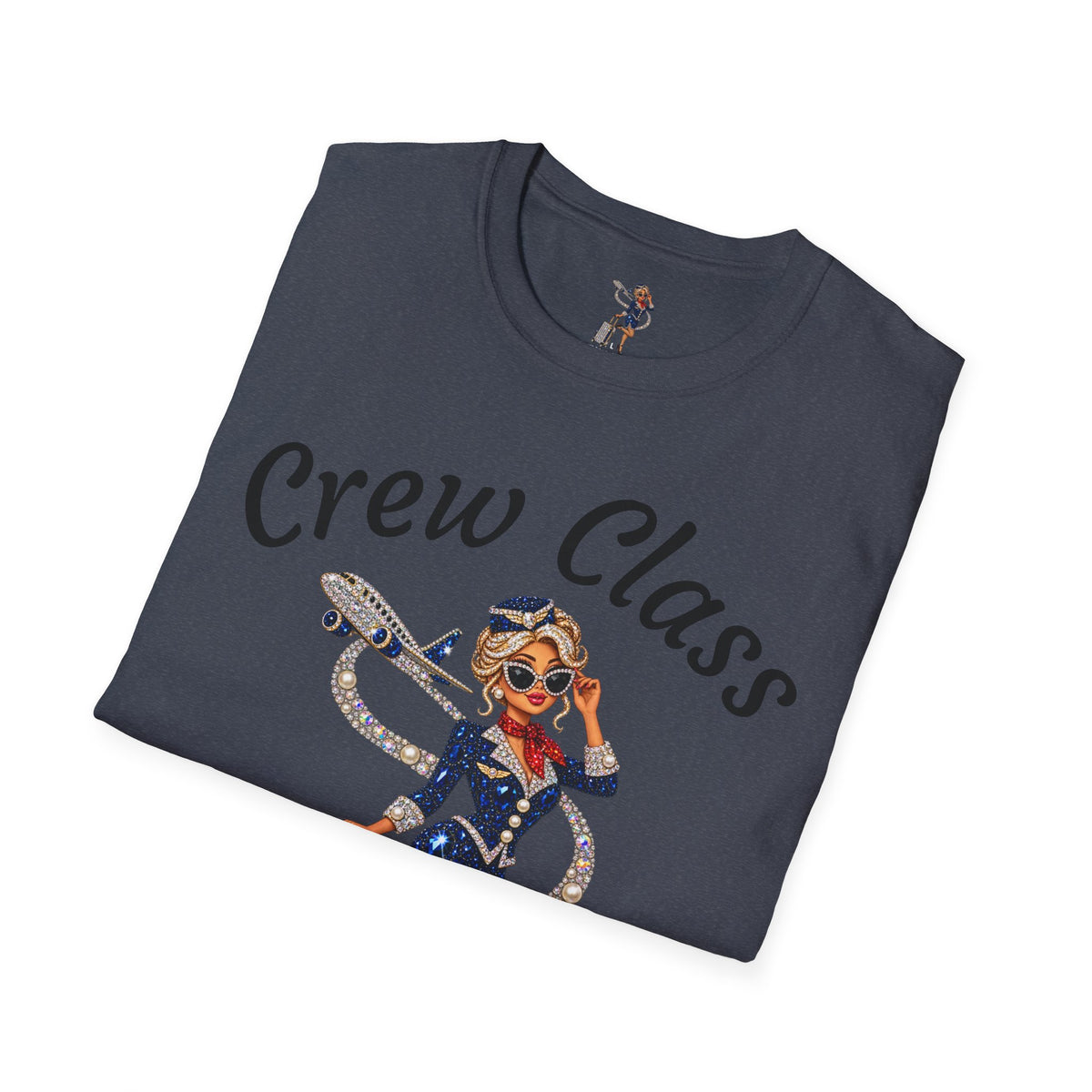 Crew Class T-Shirt — Retro Flight Attendant Graphic Tee