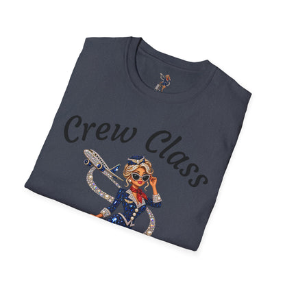 Crew Class T-Shirt — Retro Flight Attendant Graphic Tee