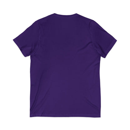 Travel Ghost V-Neck Tee — Cute Flight Attendant Ghost with Luggage Graphic