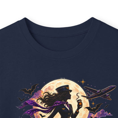 Long Sleeve Tee — 'In Time, In Style, Wicked' Halloween Witch Moon Graphic