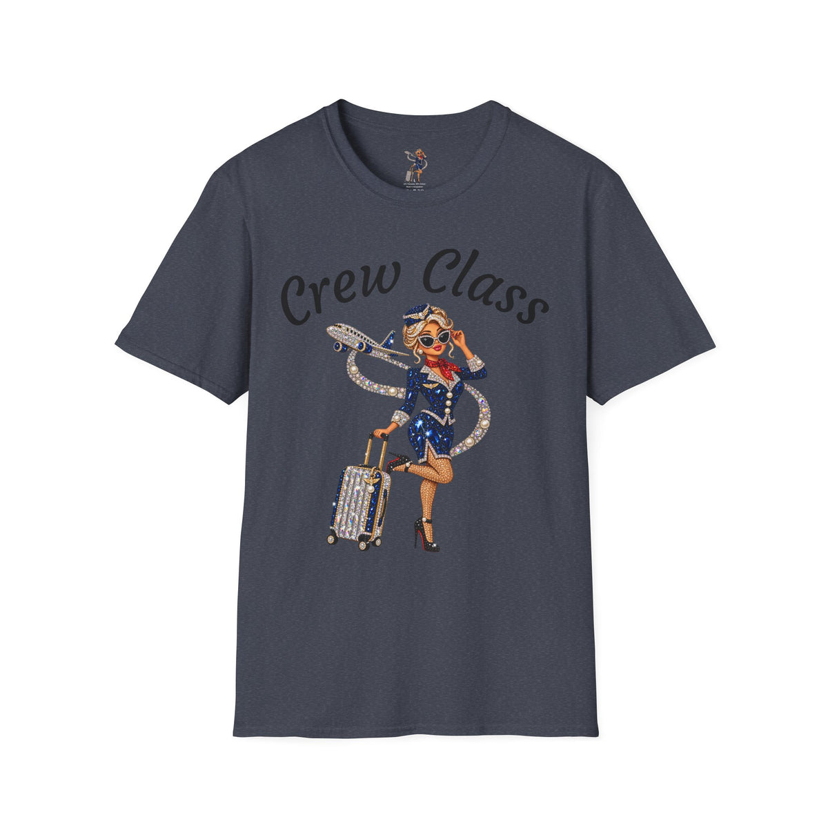 Crew Class T-Shirt — Retro Flight Attendant Graphic Tee