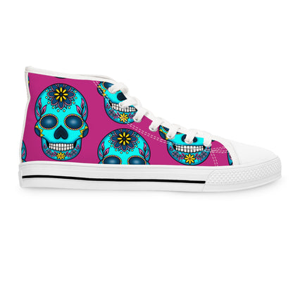 Sugar Skull Pink Women's High Top Sneakers