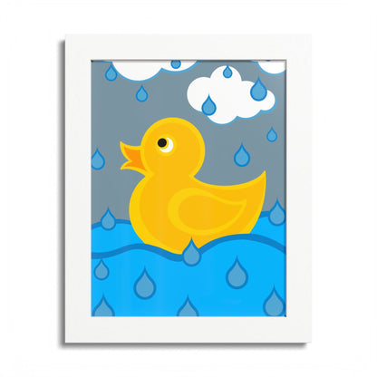 Rubber Duck Framed Poster — Colorful Nursery Wall Art