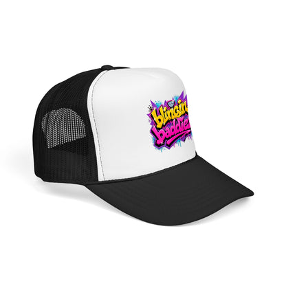 Foam Trucker Hat — "Blingin Baddiez" Colorful Graffiti Logo Cap