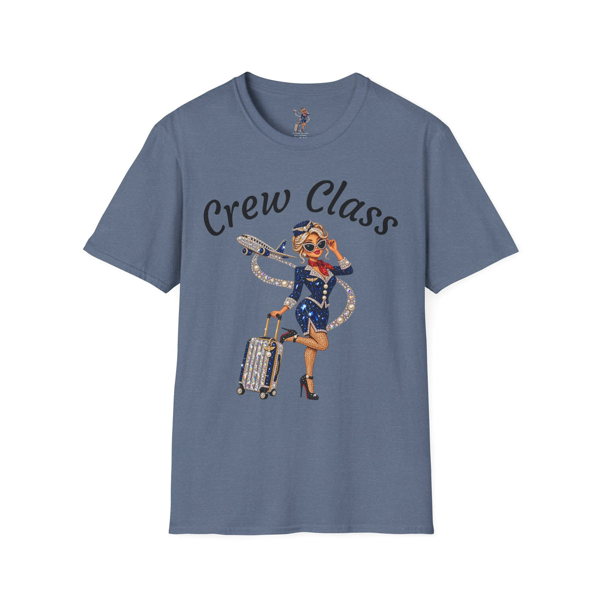Crew Class T-Shirt — Retro Flight Attendant Graphic Tee