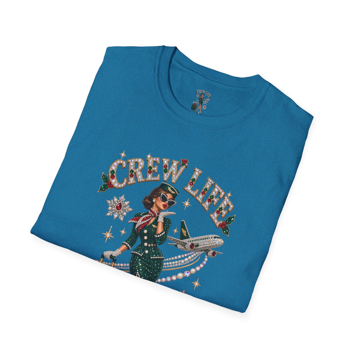 Crew Life T-Shirt — Retro Flight Attendant Pinup Tee