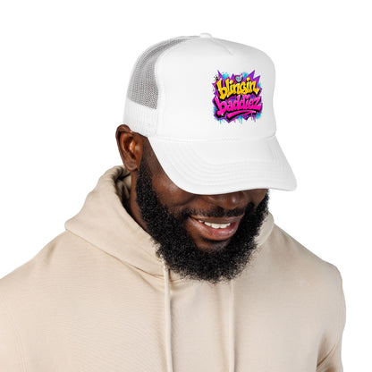 Foam Trucker Hat — "Blingin Baddiez" Colorful Graffiti Logo Cap