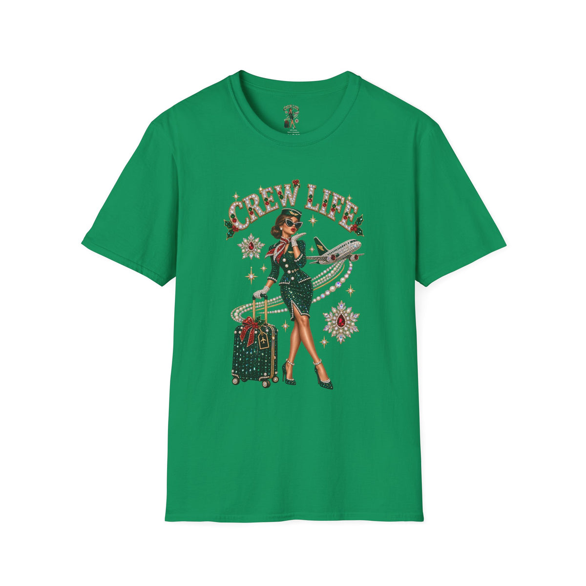 Crew Life T-Shirt — Retro Flight Attendant Pinup Tee