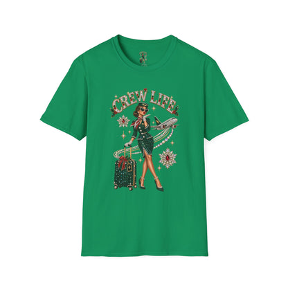 Crew Life T-Shirt — Retro Flight Attendant Pinup Tee