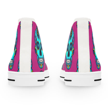 Sugar Skull Pink Women's High Top Sneakers