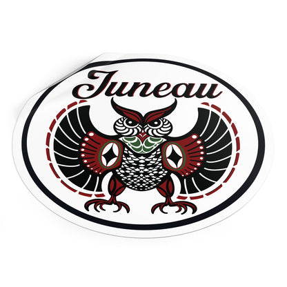 Juneau Owl Round Vinyl Stickers