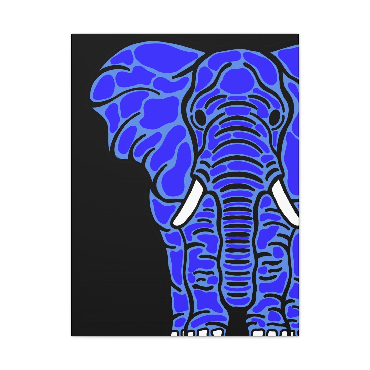 Neon Blue Elephant Canvas Print