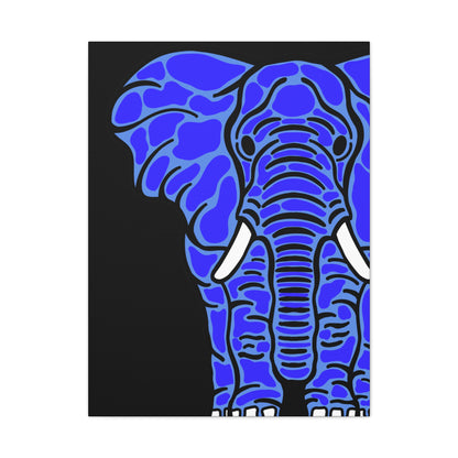 Neon Blue Elephant Canvas Print
