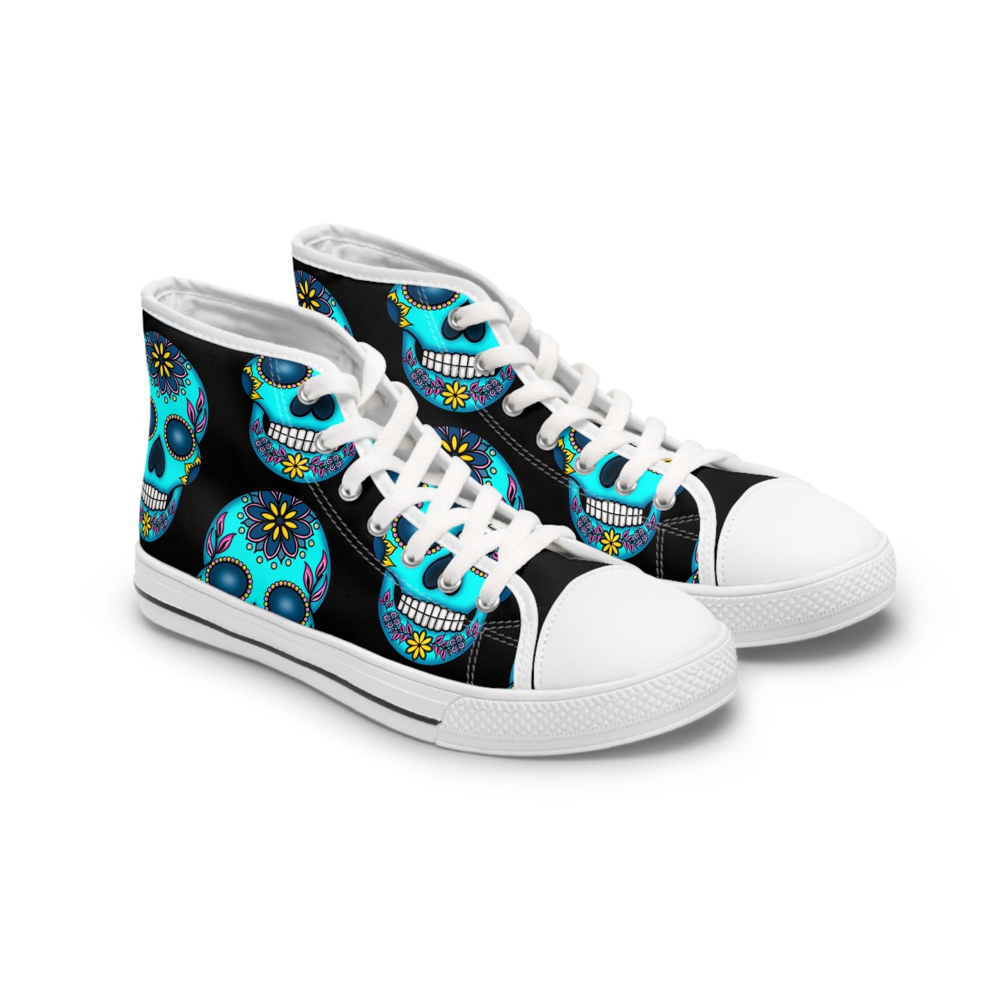 Sugar Skull Blk Women's High Top Sneakers