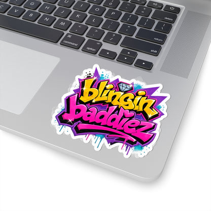 Graffiti 'Blingin Baddiez' Kiss-Cut Sticker — Colorful Hip-Hop Laptop Decal