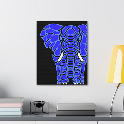 Neon Blue Elephant Canvas Print
