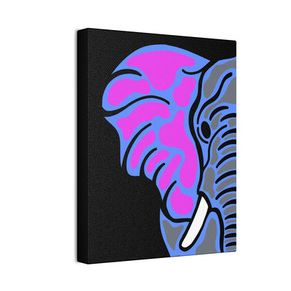 Neon Elephant Canvas Print — Bold Pink & Blue Safari Wall Art