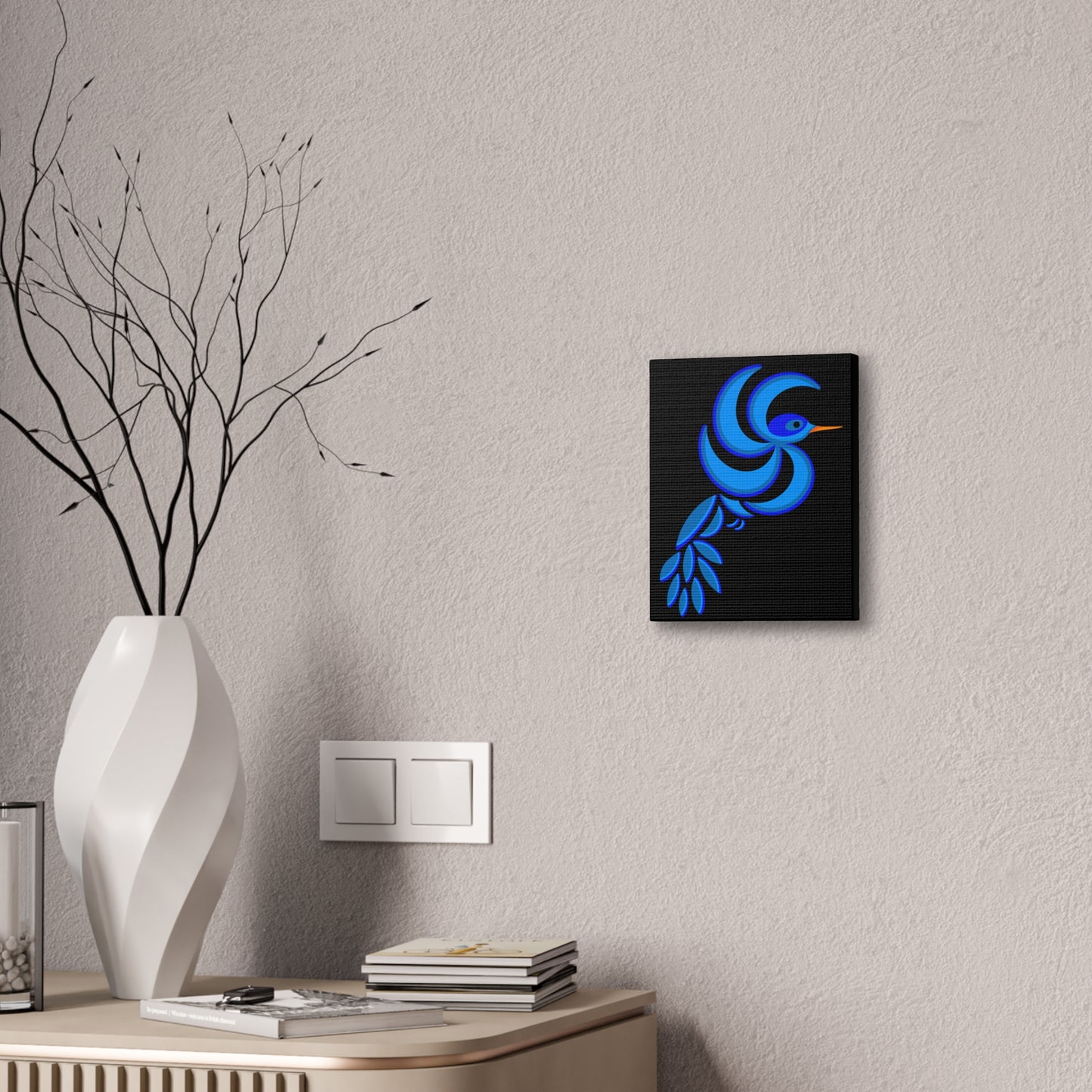 Bold Blue Hummingbird Canvas Print
