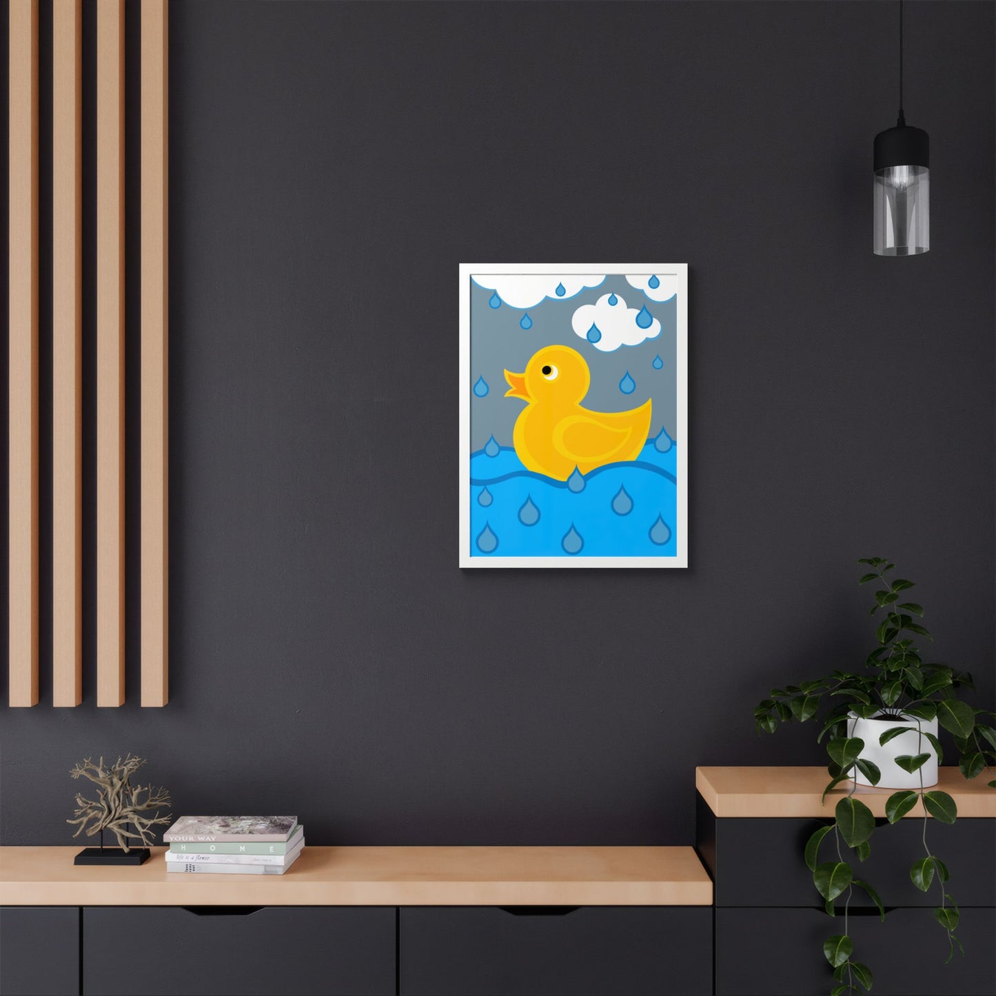 Rubber Duck Framed Poster — Colorful Nursery Wall Art