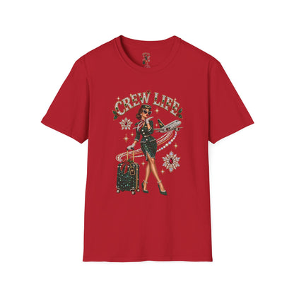 Crew Life T-Shirt — Retro Flight Attendant Pinup Tee