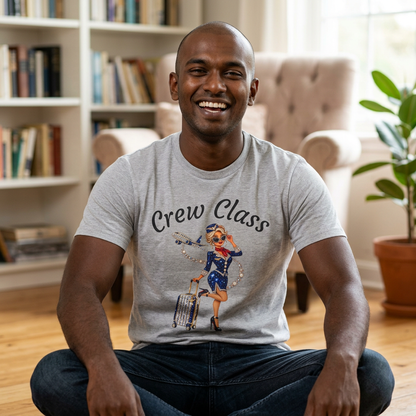 Crew Class T-Shirt — Retro Flight Attendant Graphic Tee