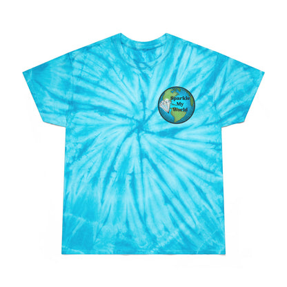 Sparkle My World Tie-Dye Tee, Vibrant Casual Wear for Eco-Lovers, Perfect for Earth Day, Summer Festivals, Beach Vibes, Gift for Friends