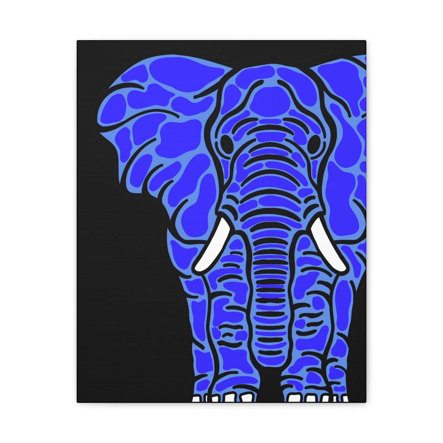 Neon Blue Elephant Canvas Print