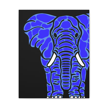 Neon Blue Elephant Canvas Print