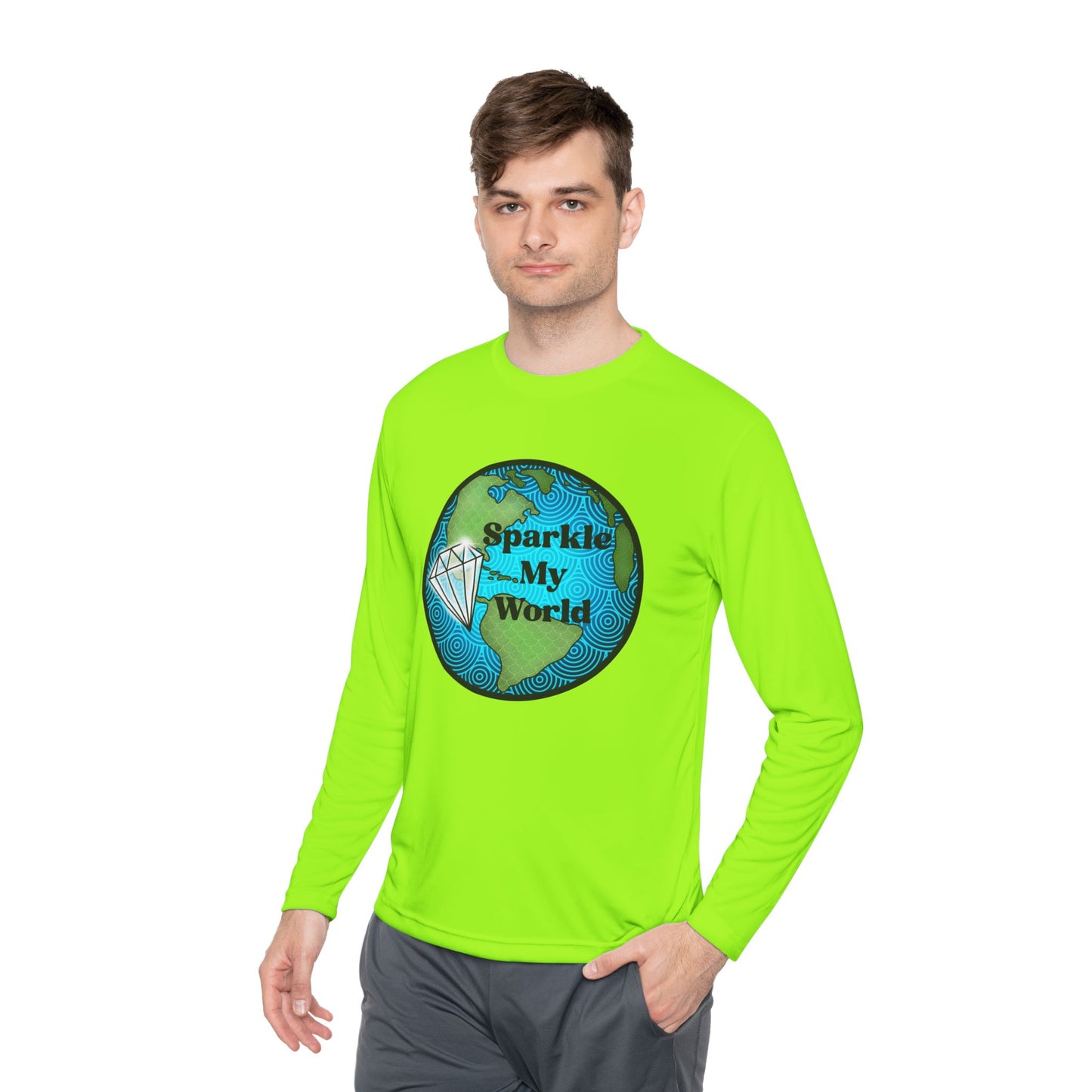Sparkle My World Unisex Long Sleeve Tee, Gift for Travelers, Eco-Friendly Apparel, Positive Vibes Shirt, Travel Enthusiast Top