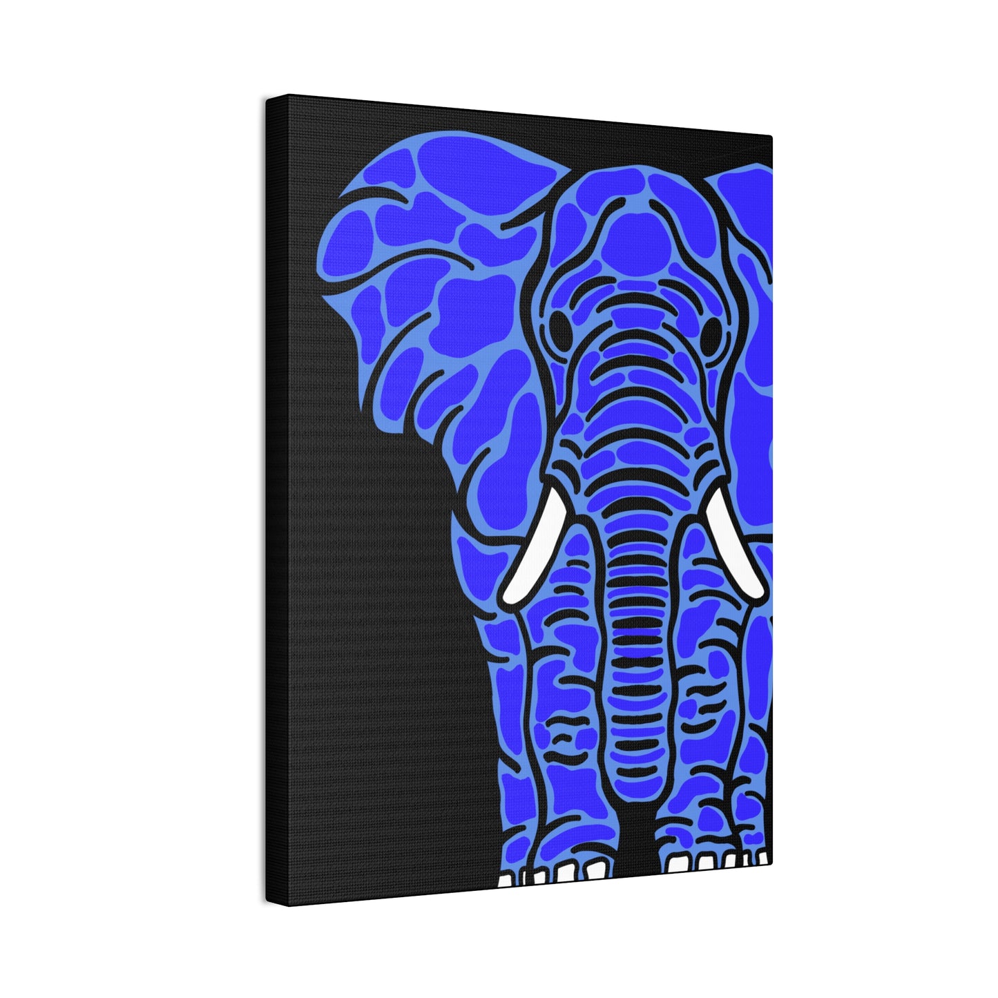 Neon Blue Elephant Canvas Print