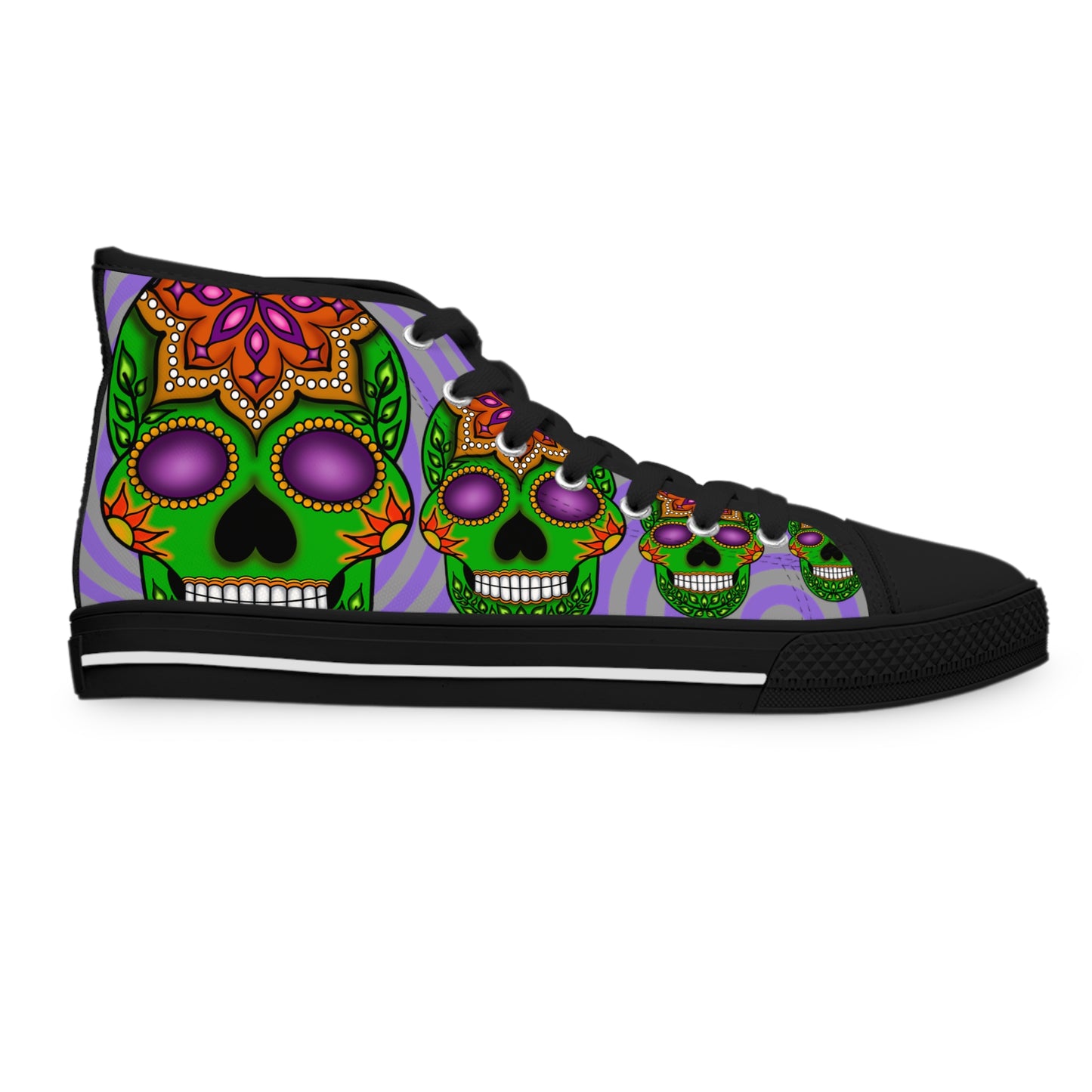 Green Sugar Skull Random Women's High Top Sneakers