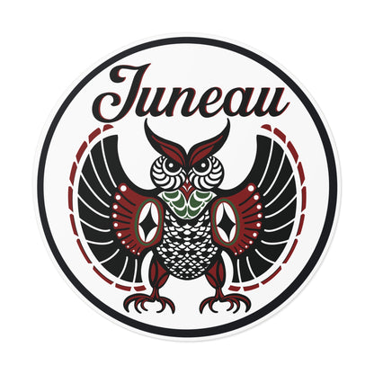 Juneau Owl Round Vinyl Stickers